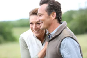 Couple Outside on a Windy Day - P-Shot Image
