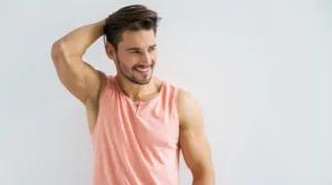 man happy after prp hair restoration