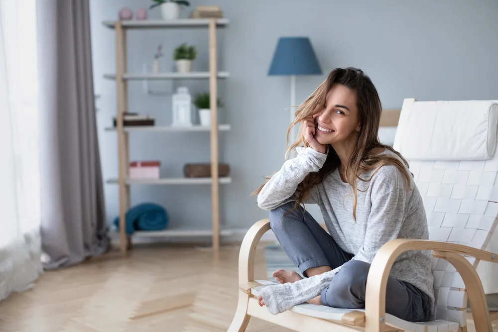 Woman happy and satisfied after getting a femilift