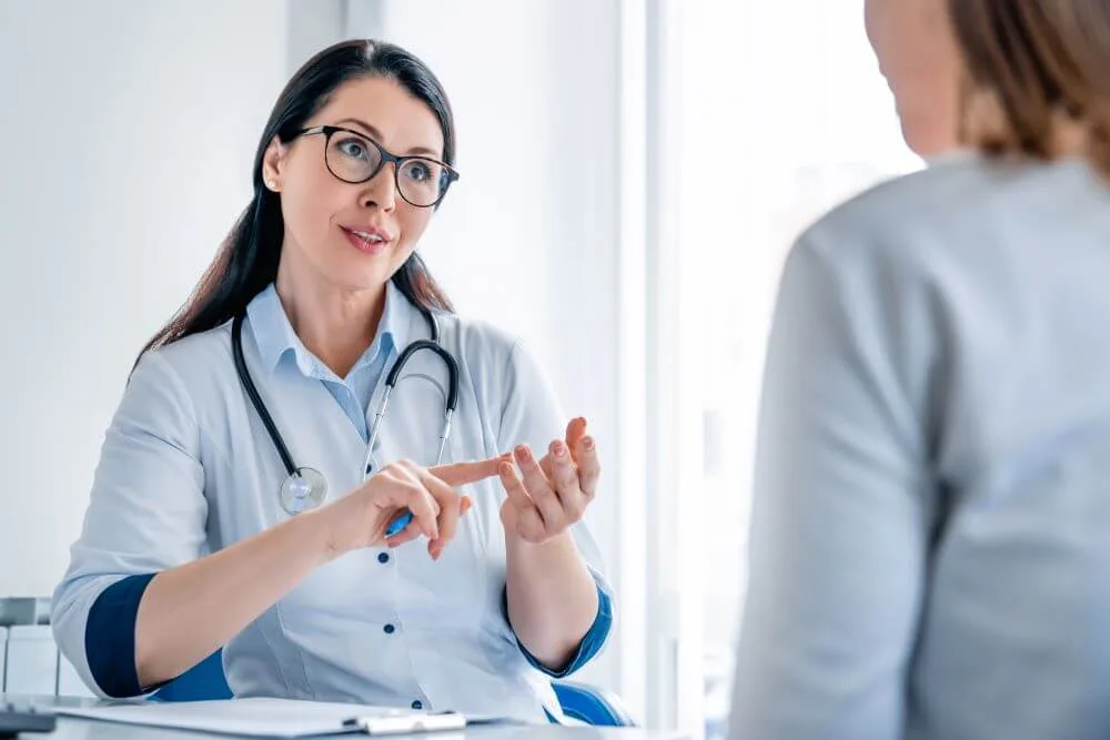 A doctor discussing a treatment plan with a patient.